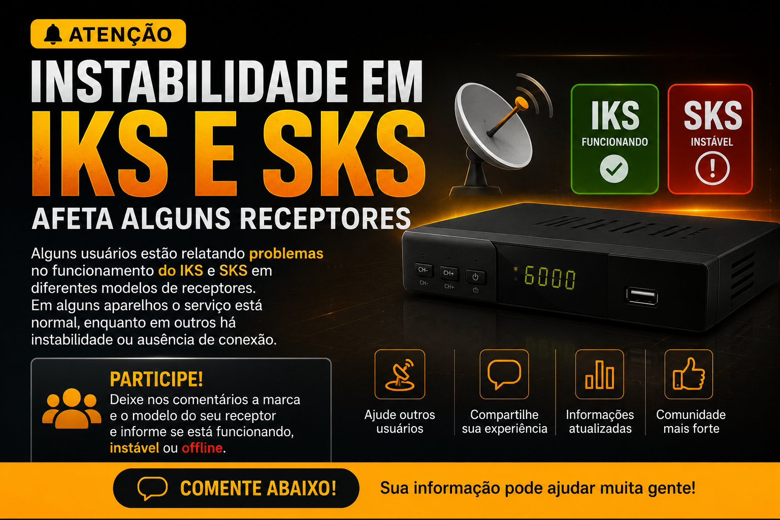 Leia mais sobre o artigo Instabilidade em IKS e SKS afeta alguns receptores